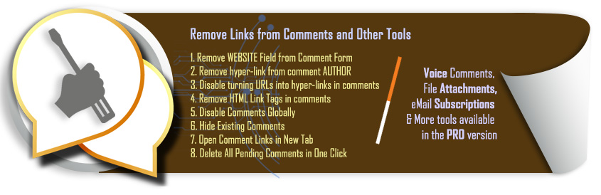 Comment Link Remove and Other Comment Tools