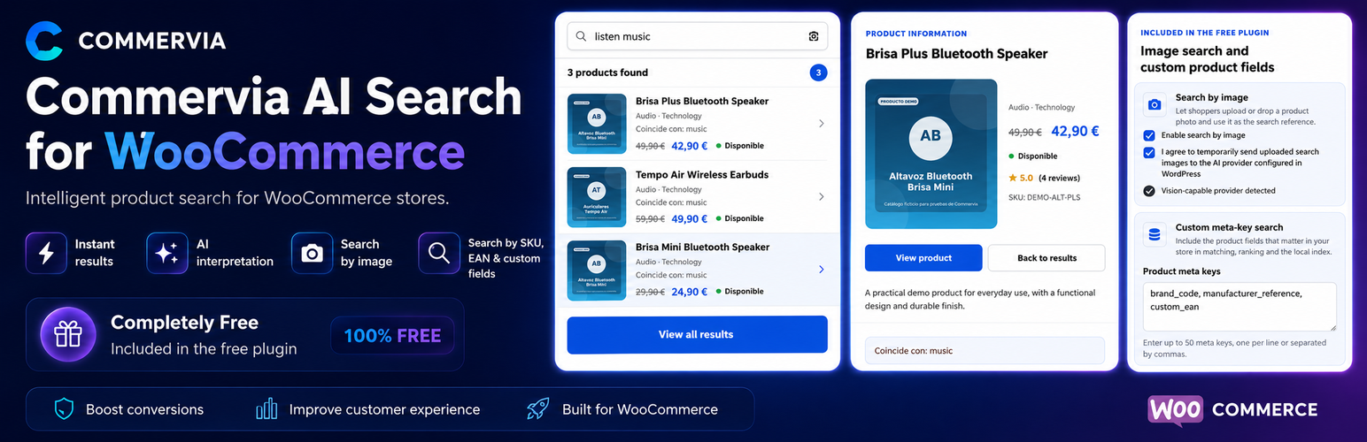 Commervia AI Search for WooCommerce