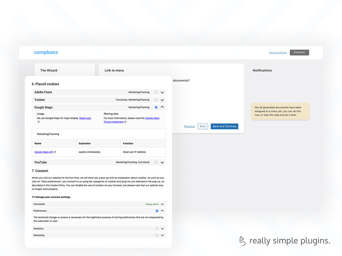 Documentos legais: documentos legais dedicados por região. Gerados por si através do assistente, redigidos e atualizados pelo nosso escritório de advocacia de TI.