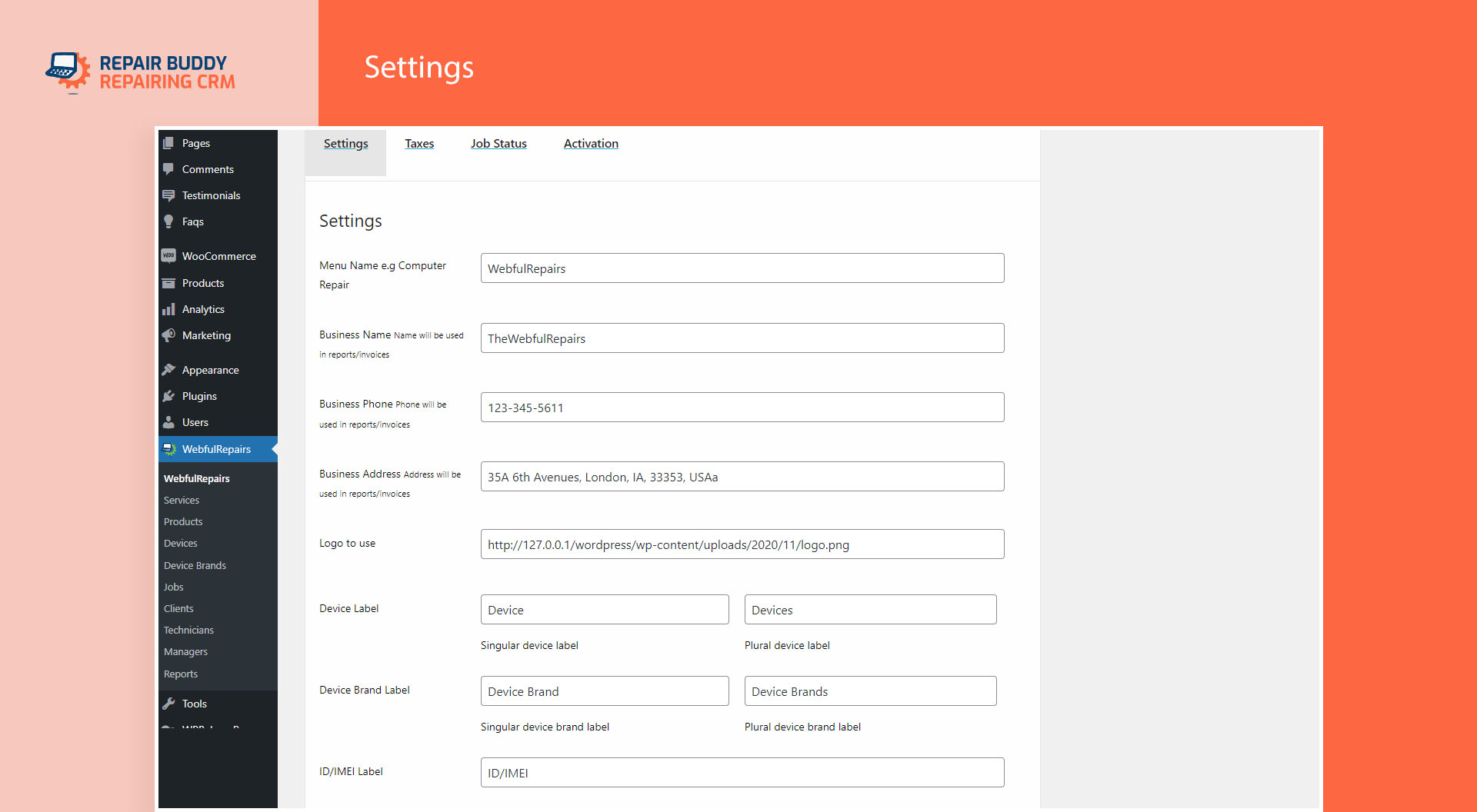 CRM WordPress Plugin – RepairBuddy