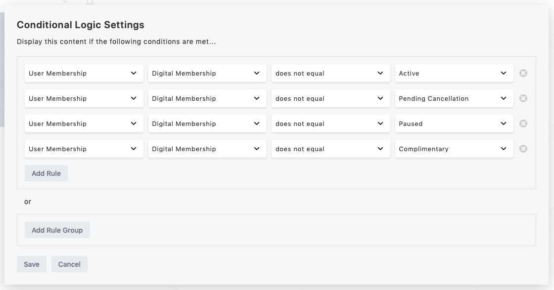 Conditional Logic for Beaver Builder and Woo Memberships