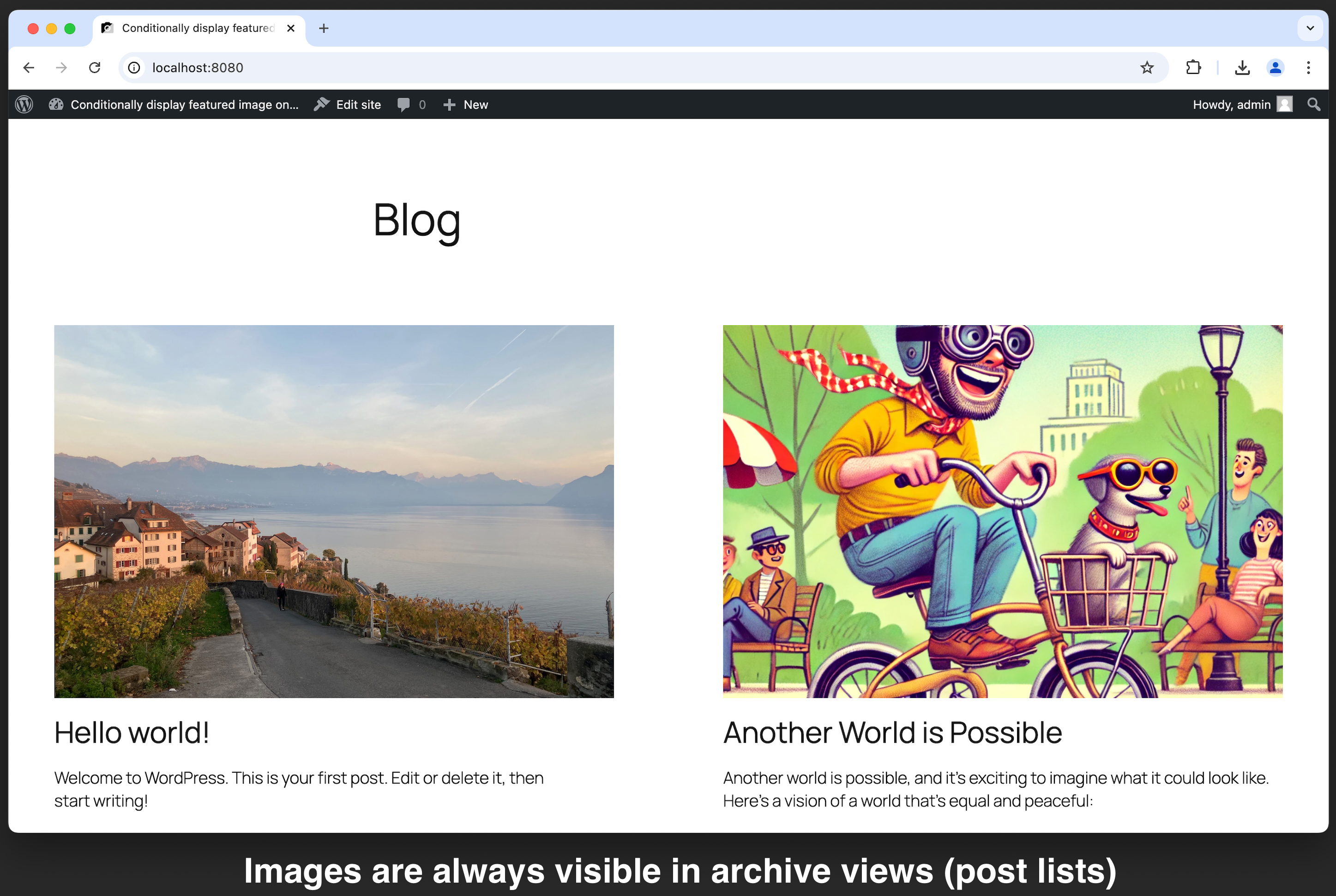 Frontend (Front Page / Post List / Query Loop Block / Archive View)