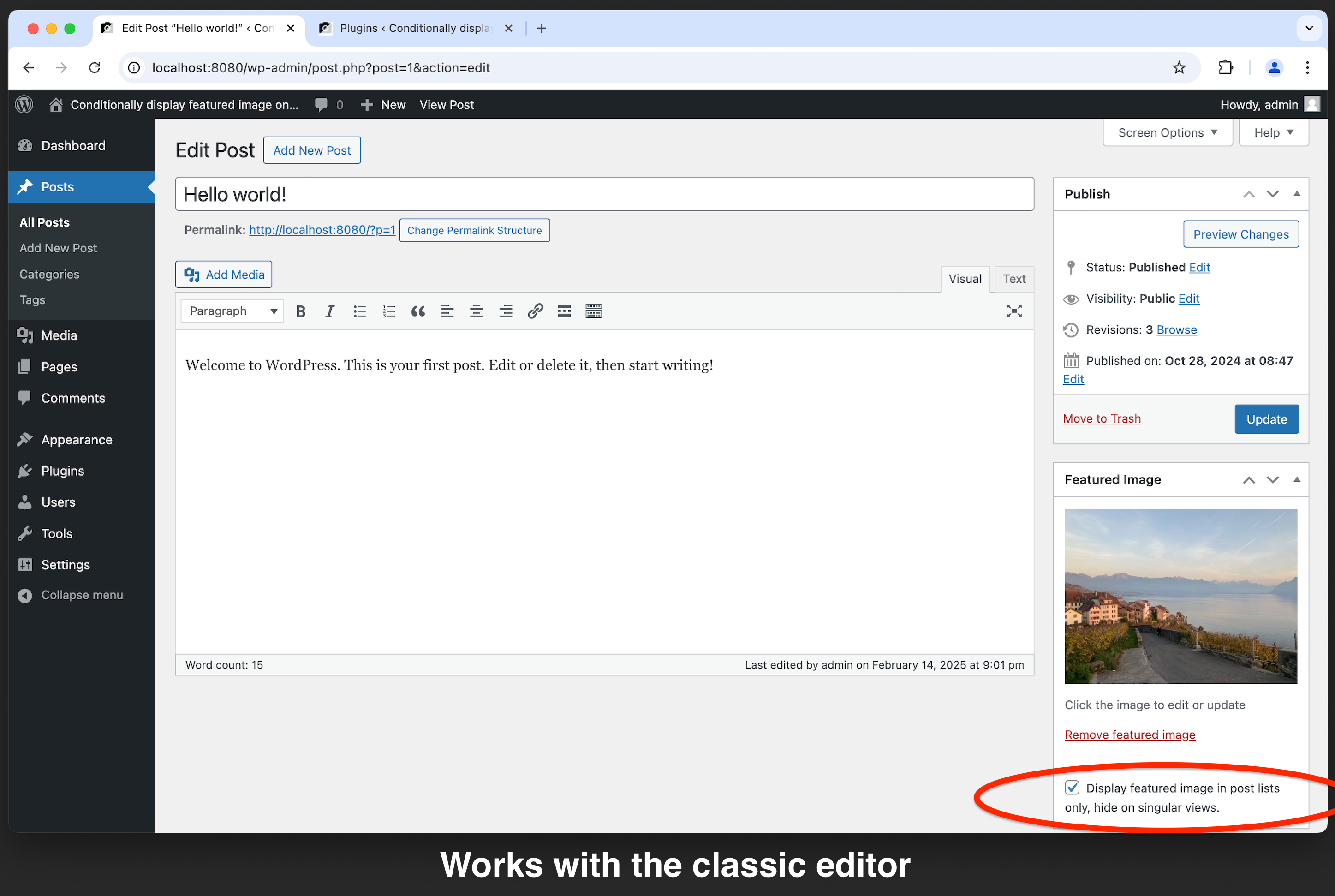 Backend (Classic Editor)