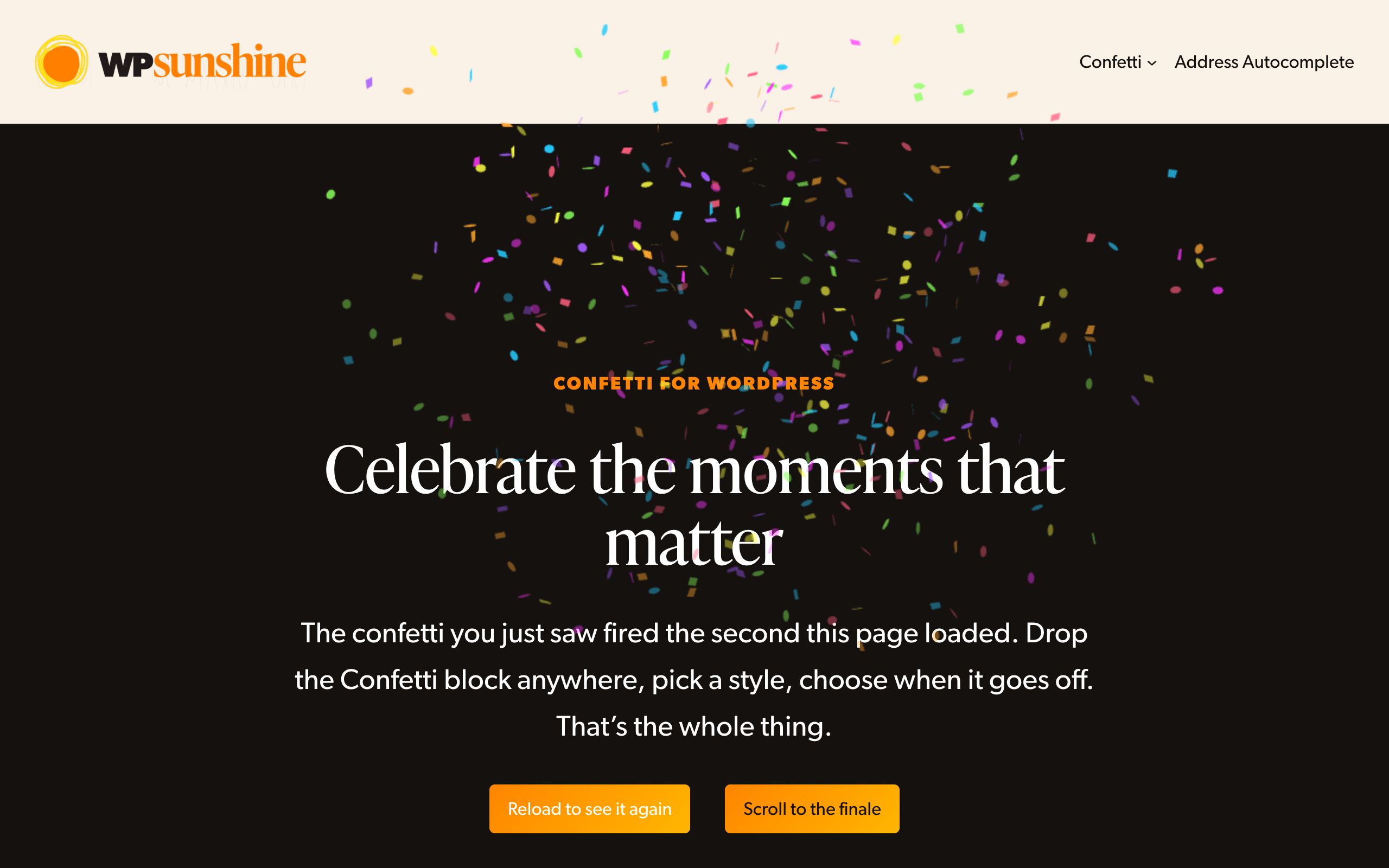 The Repeating Cannon style going off when the page loads.