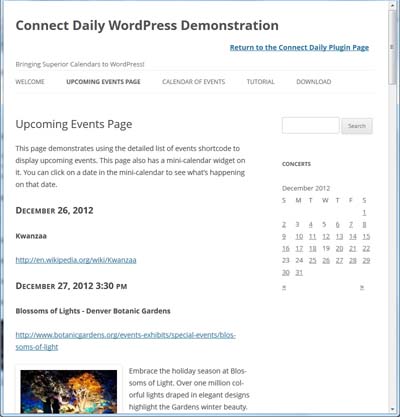 WordPress Events Calendar Plugin &#8211; connectDaily