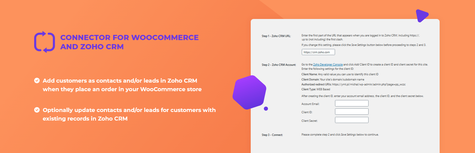 Connector for WooCommerce and Zoho CRM