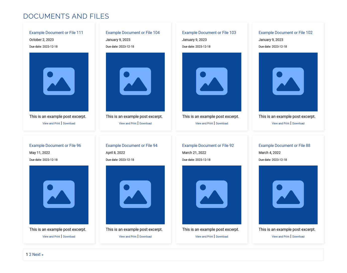 Client-Facing - Grid Style Document/File List