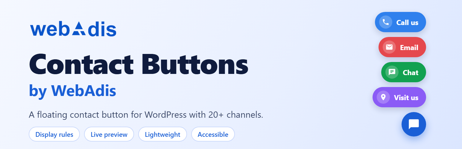 WordPress 外掛 Contact Buttons by WebAdis 的封面圖片