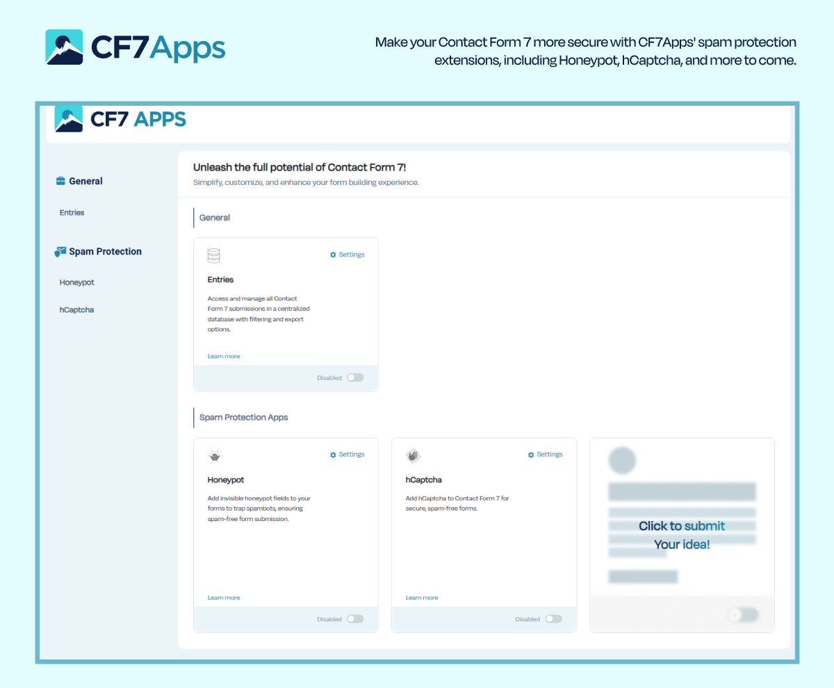 CF7 Apps – Honeypot, Database, Redirection, Webhook, and Addons for Contact Form 7
