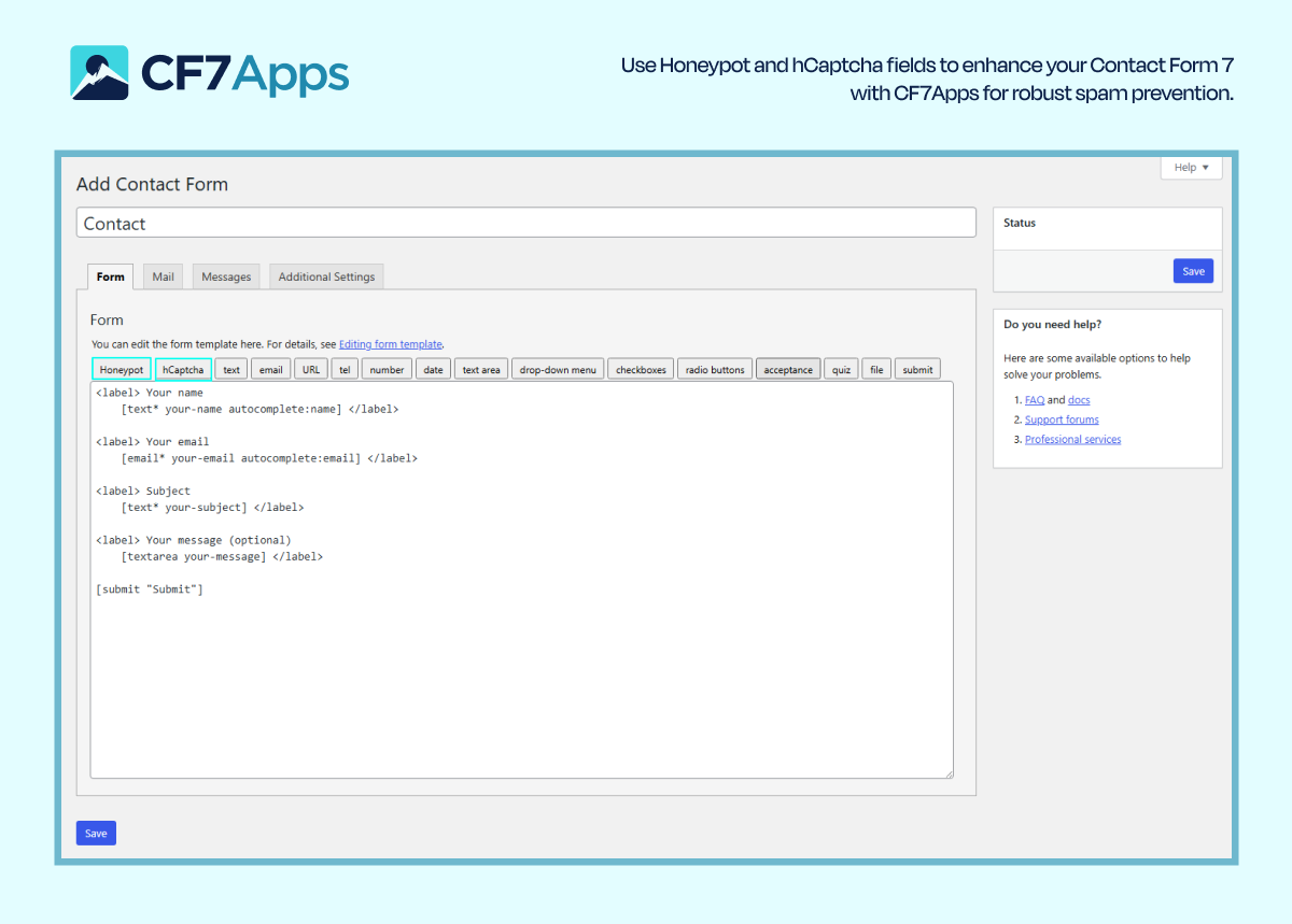 CF7 Apps – Honeypot, Database, Redirection, Webhook, and Addons for Contact Form 7