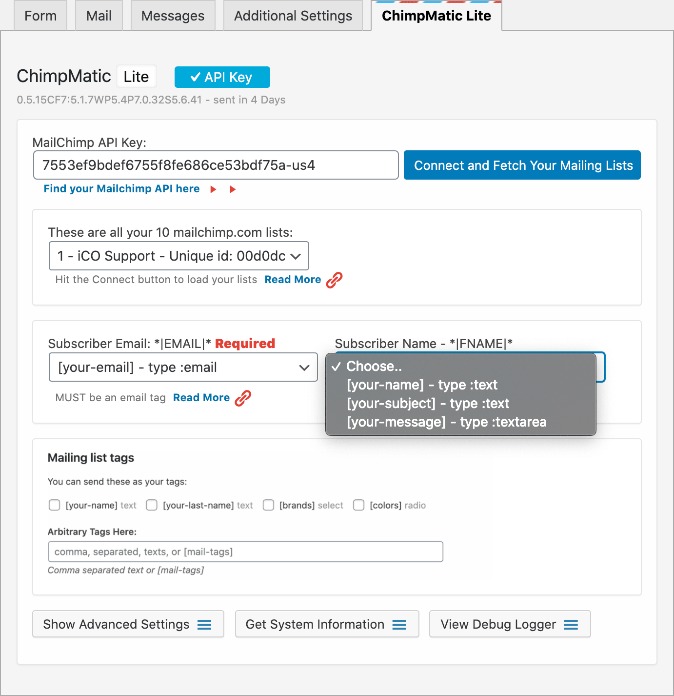 Contact Form 7 Mailchimp WordPress plugin