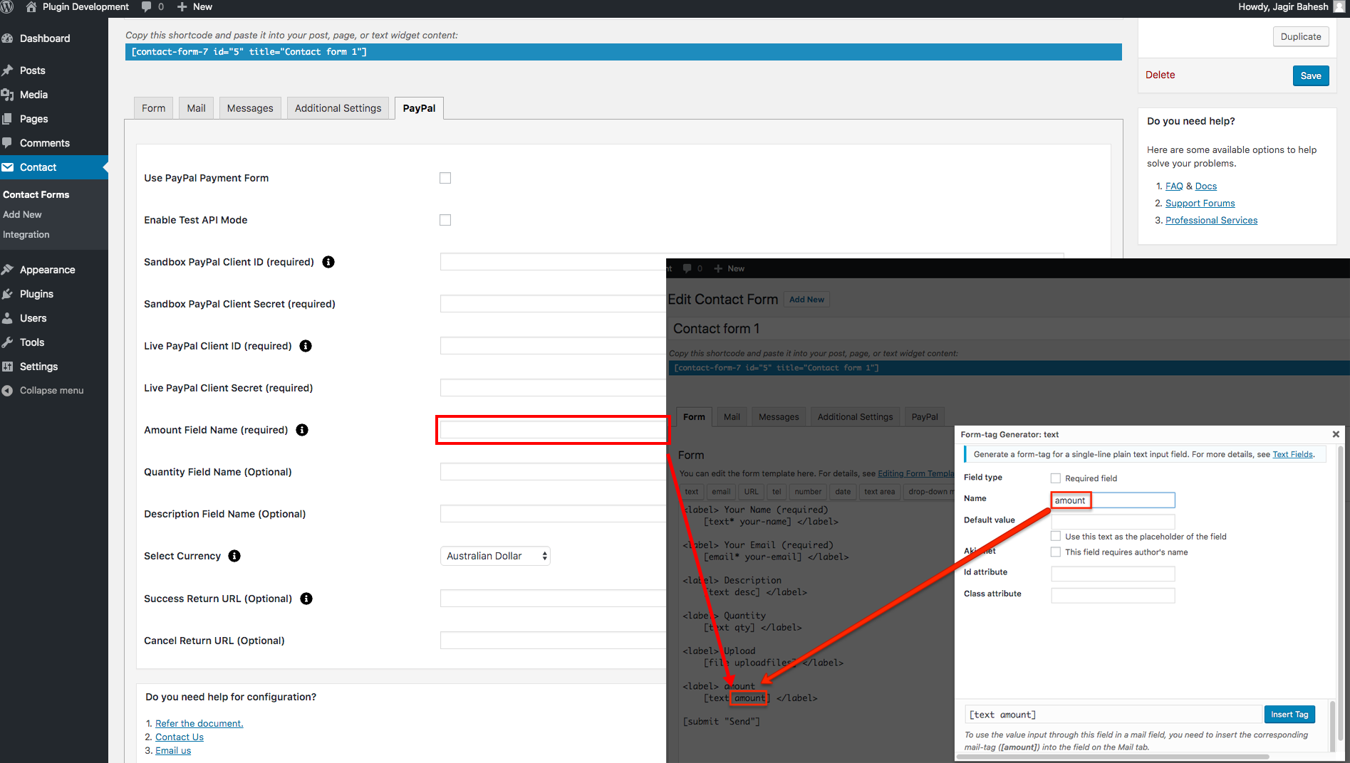 PayPal Amount field configuration