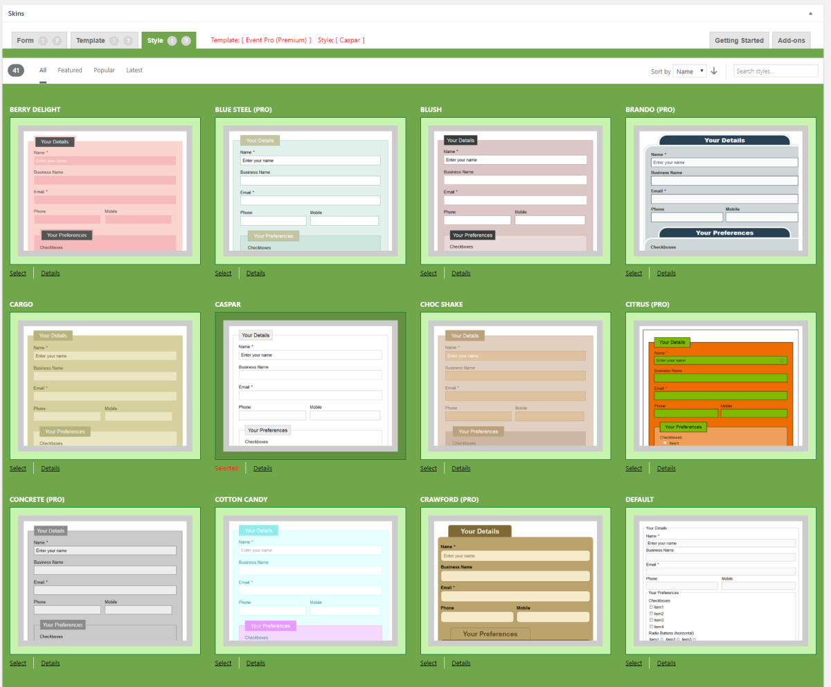 CF7 Skins comes with many beautiful <strong>Styles</strong> for your finished forms