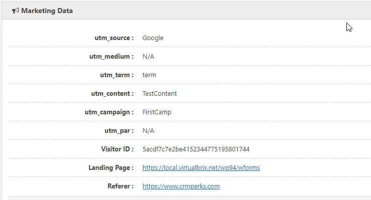 Google Analytics Parameters (Premium feature).