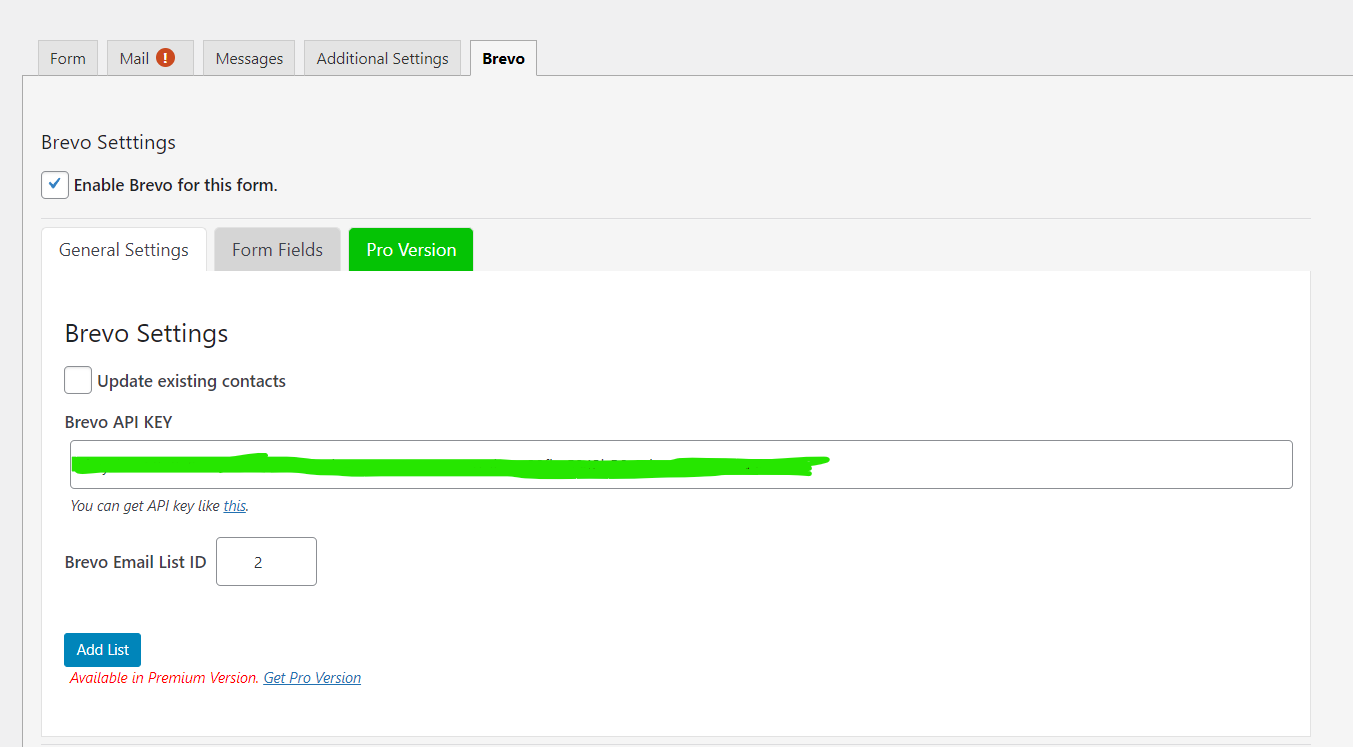 Contact Form to Brevo - Screenshot 1