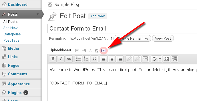 contact form validation settings