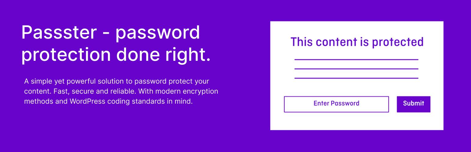 WordPress 外掛 Passster – Password Protect Pages and Content 的封面圖片。