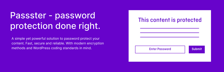 Passster – Password Protect Pages and Content