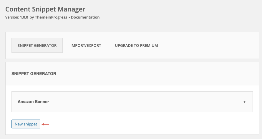 Main settings