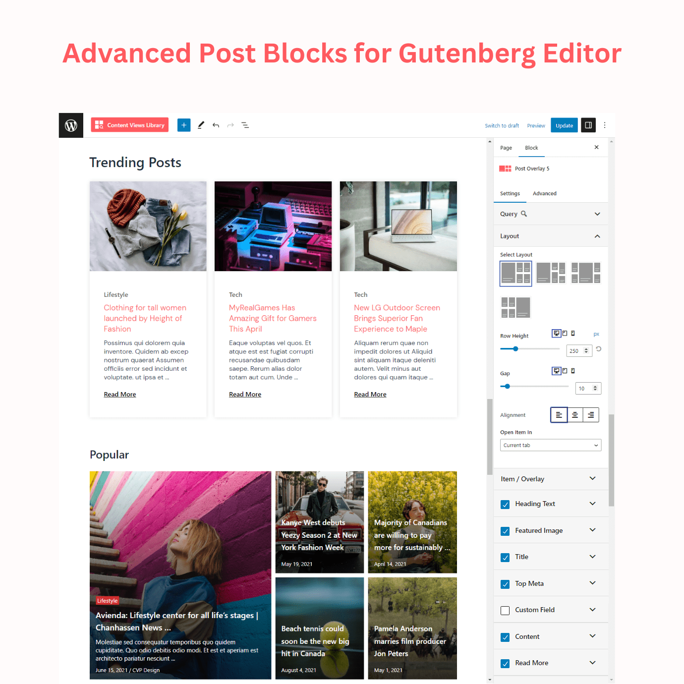 Advanced post grid blocks (for Gutenberg editor)