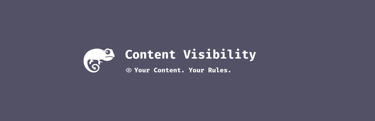 WordPress 外掛 Content Visibility 的封面圖片。