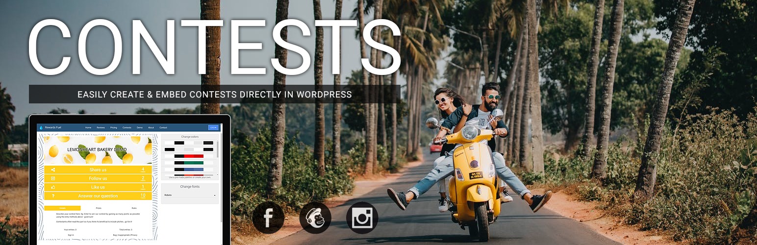 WordPress 外掛 Contests by Rewards Fuel 的封面圖片。