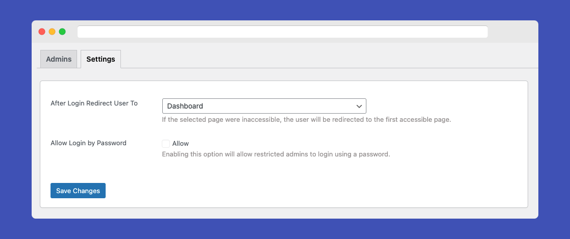 Settings Page