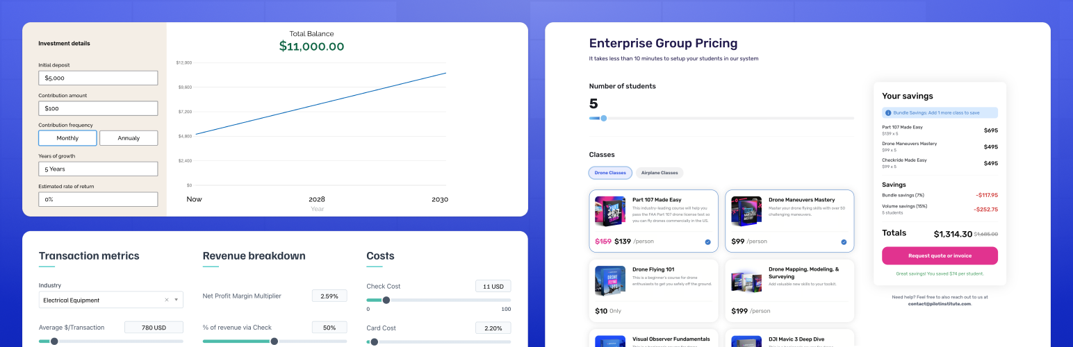 WordPress 外掛 ConvertCalculator | Create powerful calculators, quote forms, lead funnels, and more without code 的封面圖片。