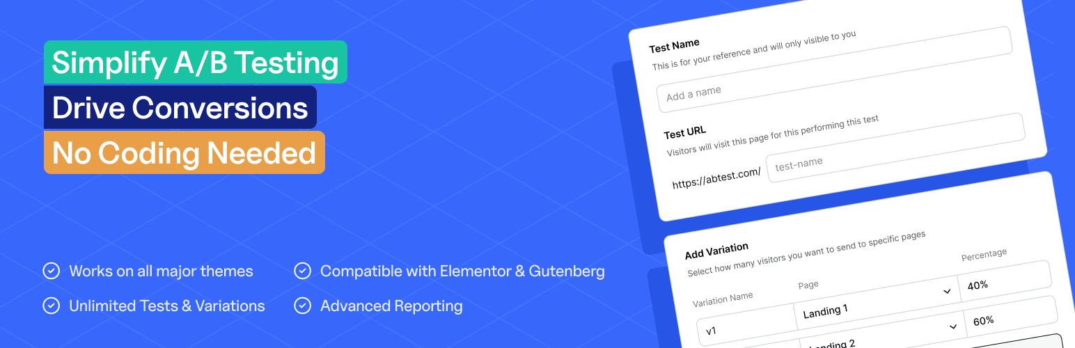 WordPress 外掛 ConvertPro – Simplify A/B Testing 的封面圖片。