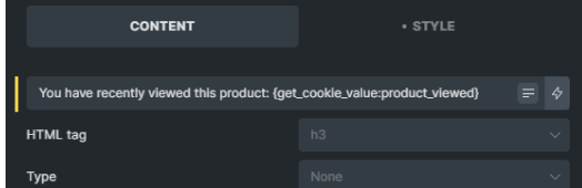 Example of how to insert a cookie value into a text field.