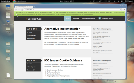 Example of the cookie notice bar on http://cookieok.eu
