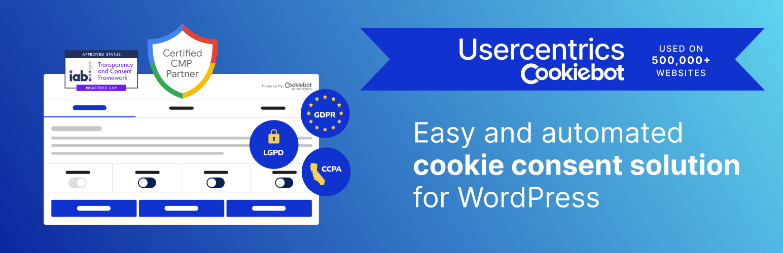 Плагин баннера cookie для WordPress – Cookiebot CMP от Usercentrics