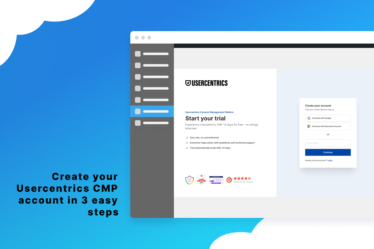 Create your Usercentrics CMP account in 3 easy steps