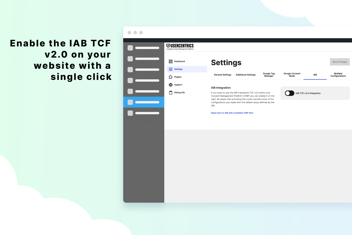 Enable the IAB TCF v2.0 on your website with a single click