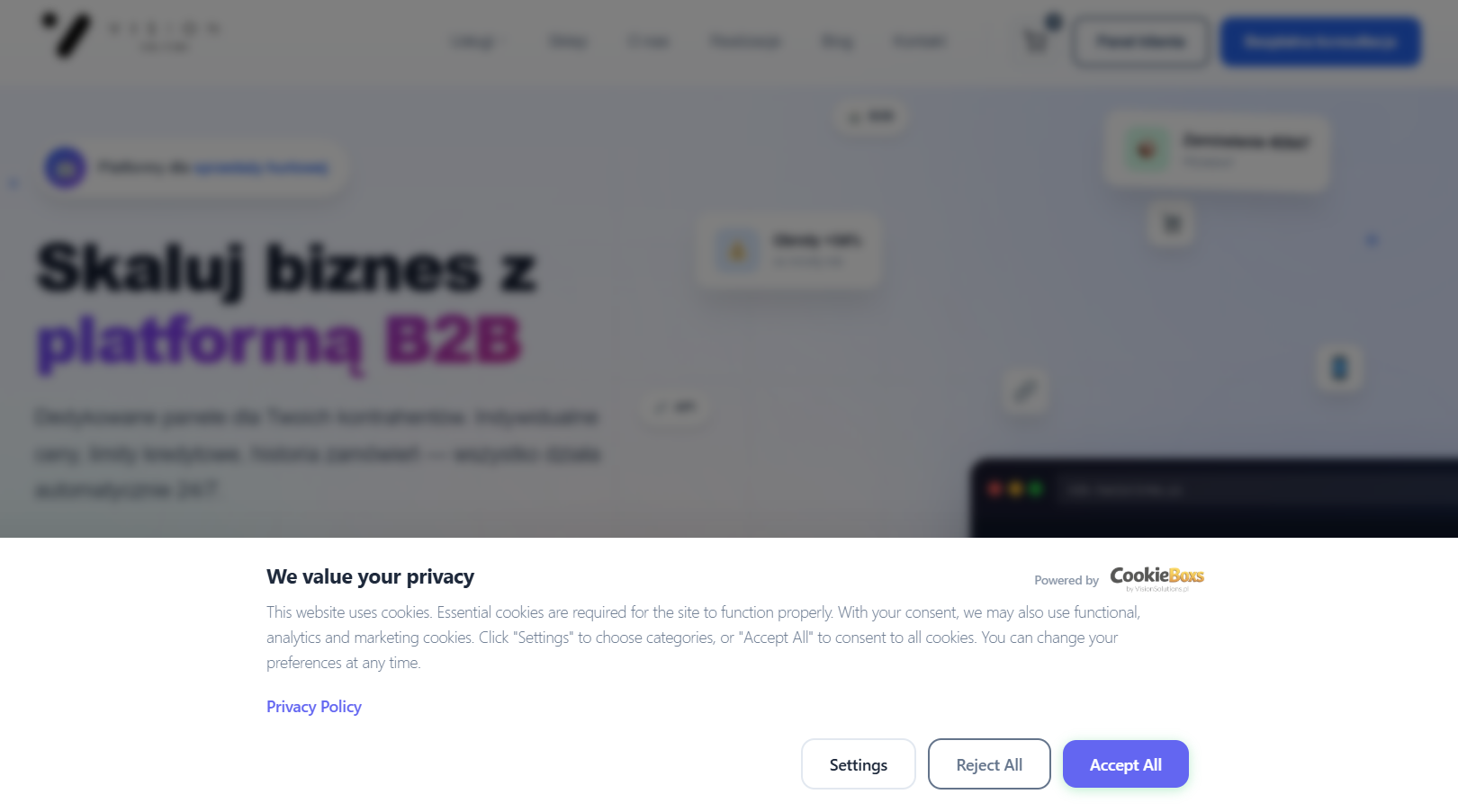 Cookie consent banner