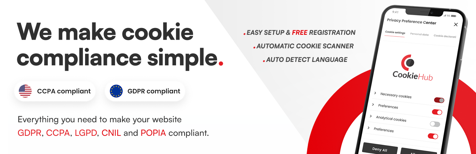 CookieHub — Cookie Consent Banner (DSGVO, CCPA, RGPD and GDPR compliance)