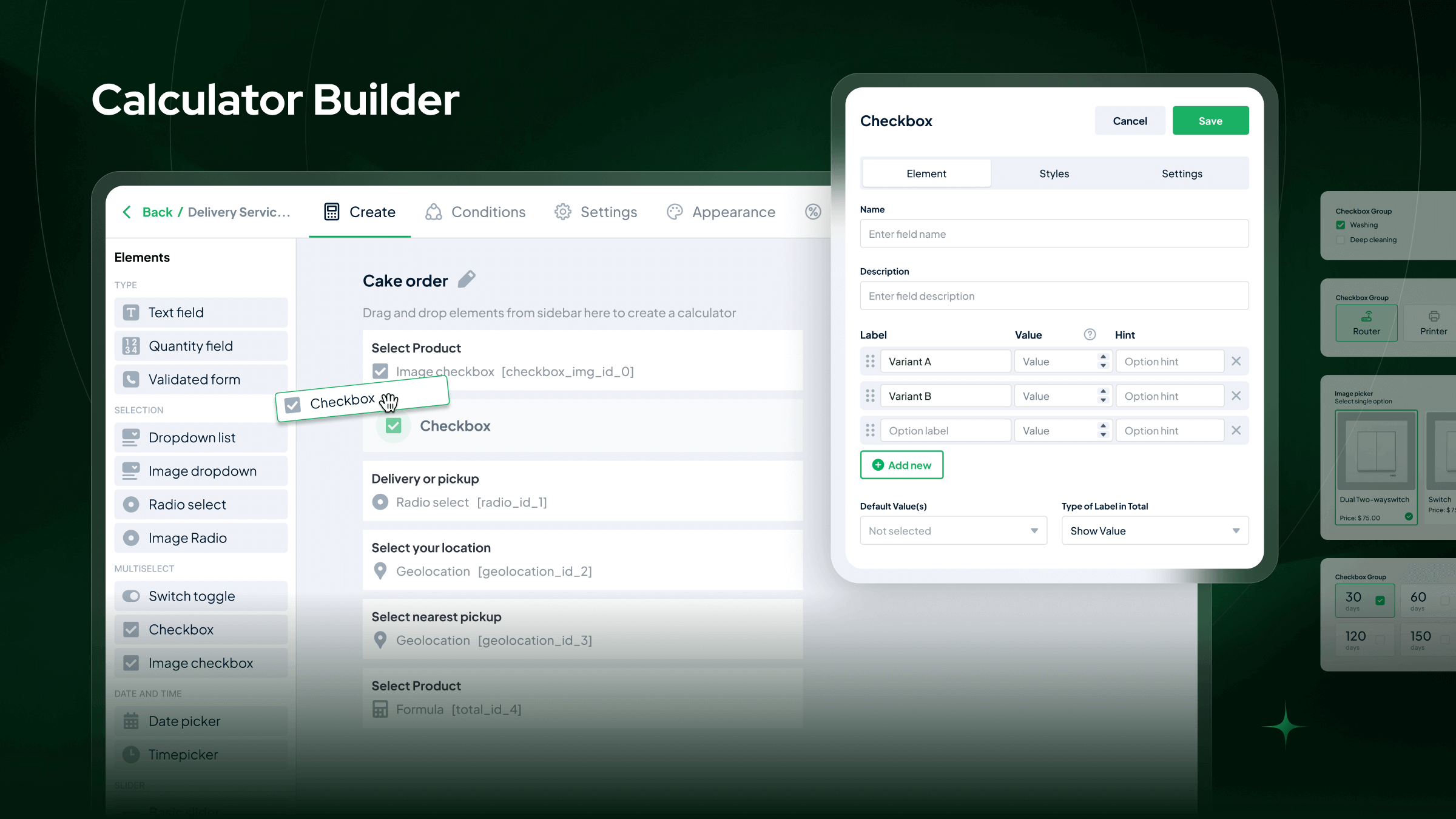 Cost Calculator Builder