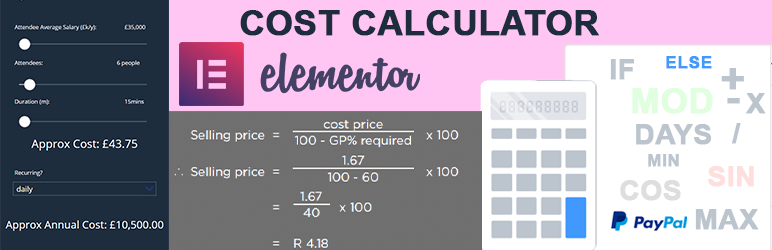 Cost Calculator for Elementor