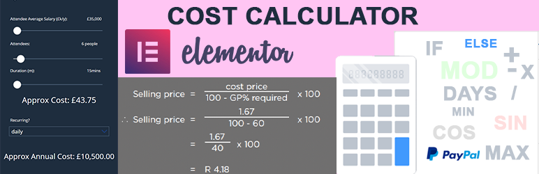 Cost Calculator For Elementor