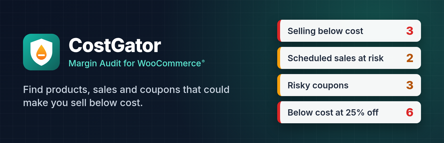 WordPress 外掛 CostGator Margin Audit for WooCommerce 的封面圖片