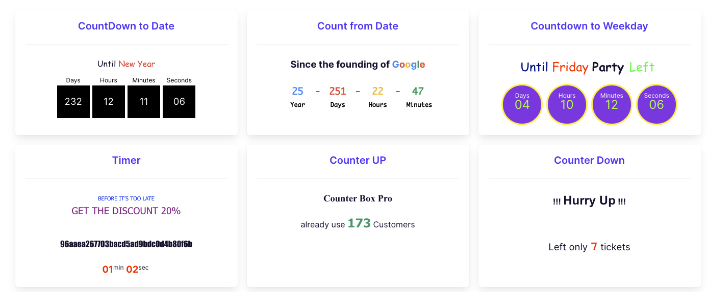 Counter Box: Create Engaging Countdowns, Timers &amp; Counters