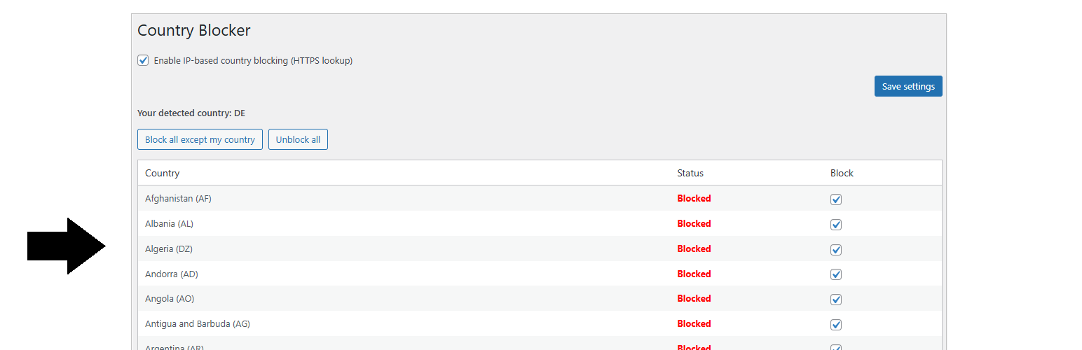 Country Access Blocker