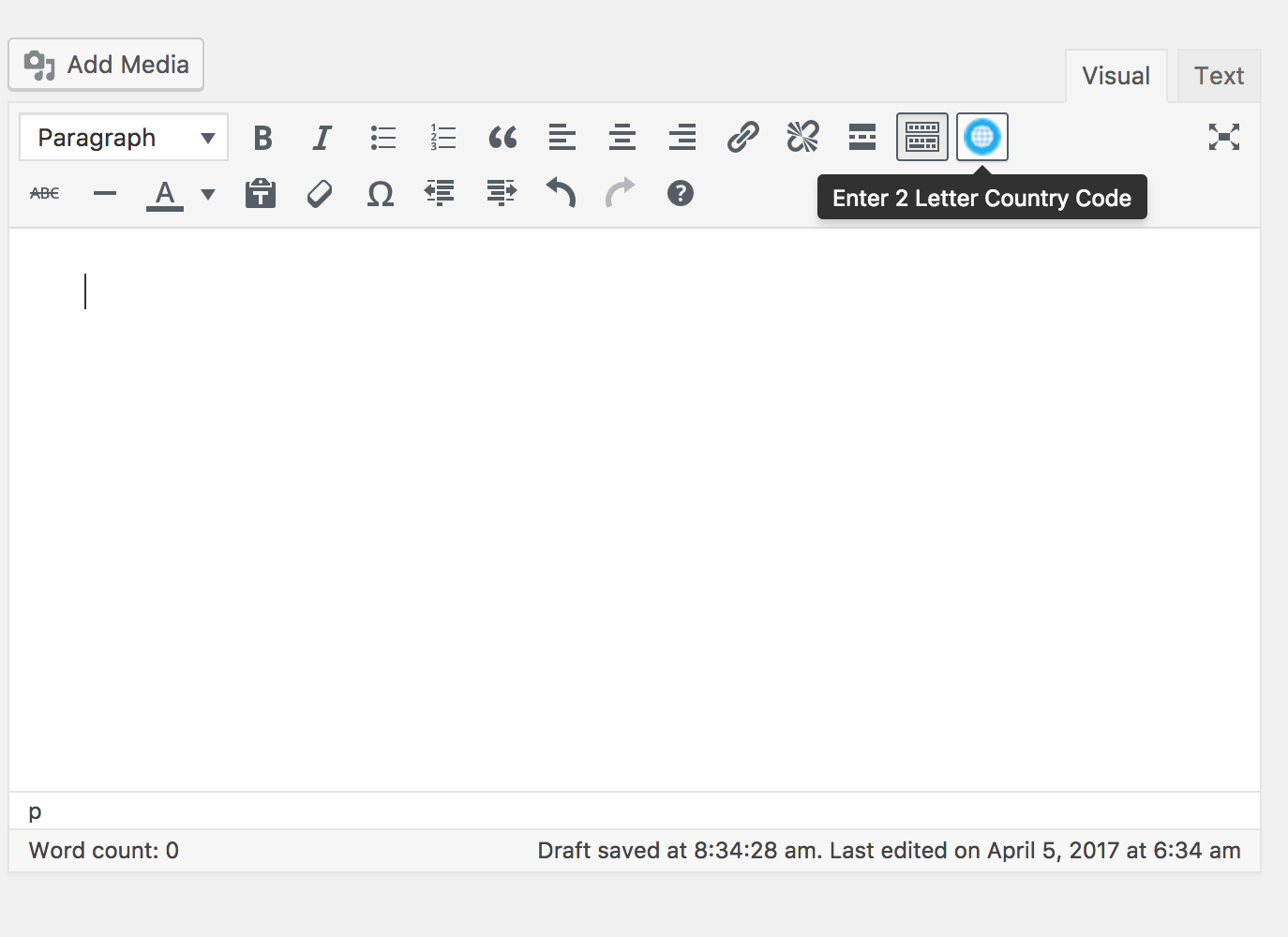 Country Info Visual Editor (WYSIWYG) Button - Screenshot 1