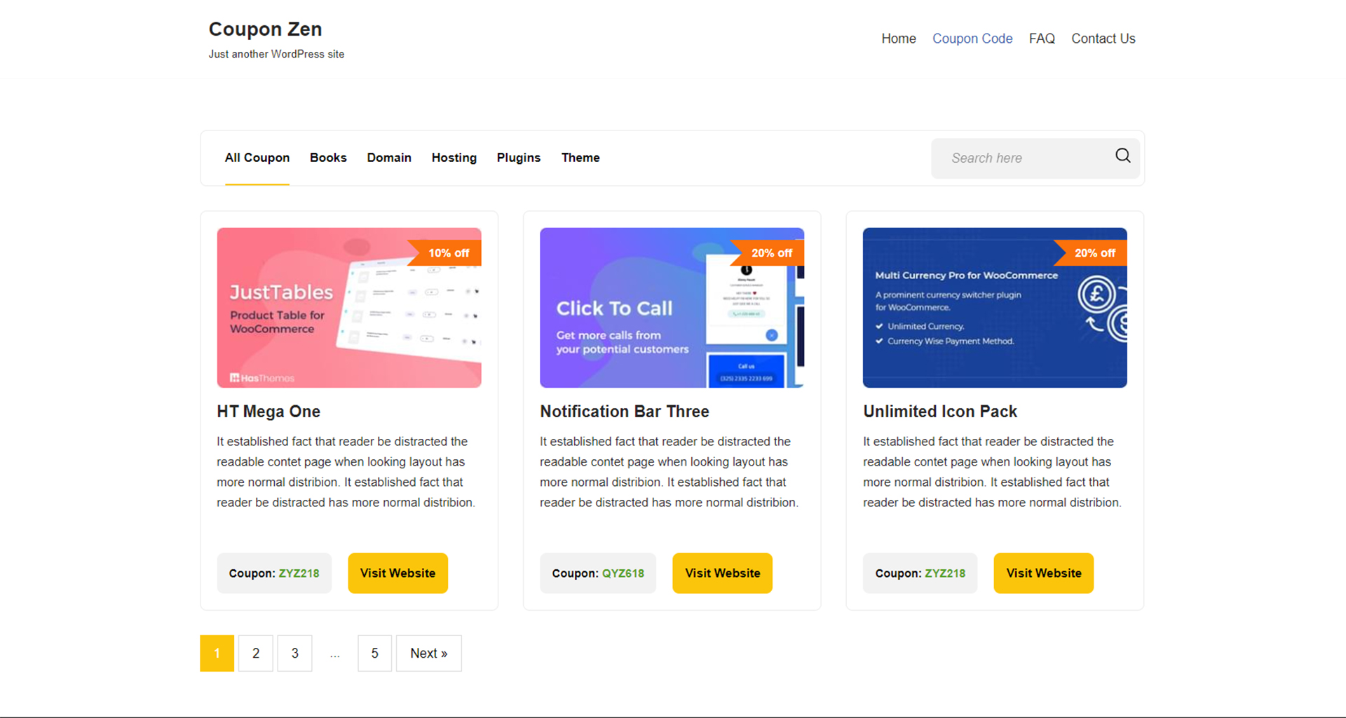 Coupon Archive Page Style 1
