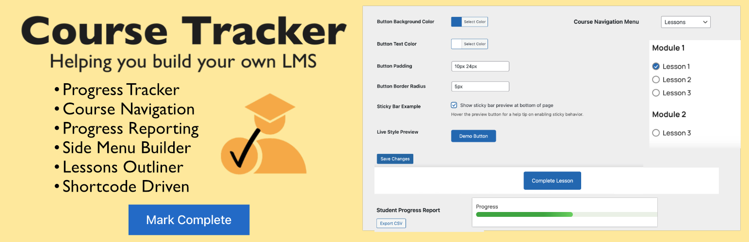 Course Tracker – Simple WordPress Lesson Progress & LMS Navigation