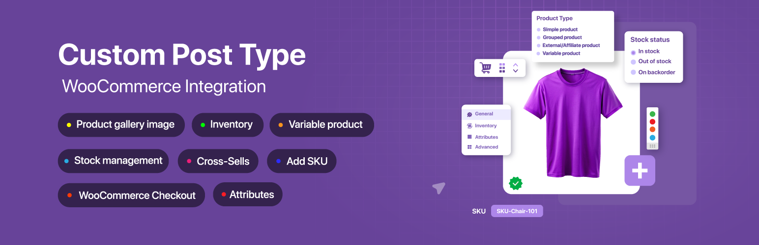 WordPress 外掛 Custom Post Type WooCommerce Integration 的封面圖片。