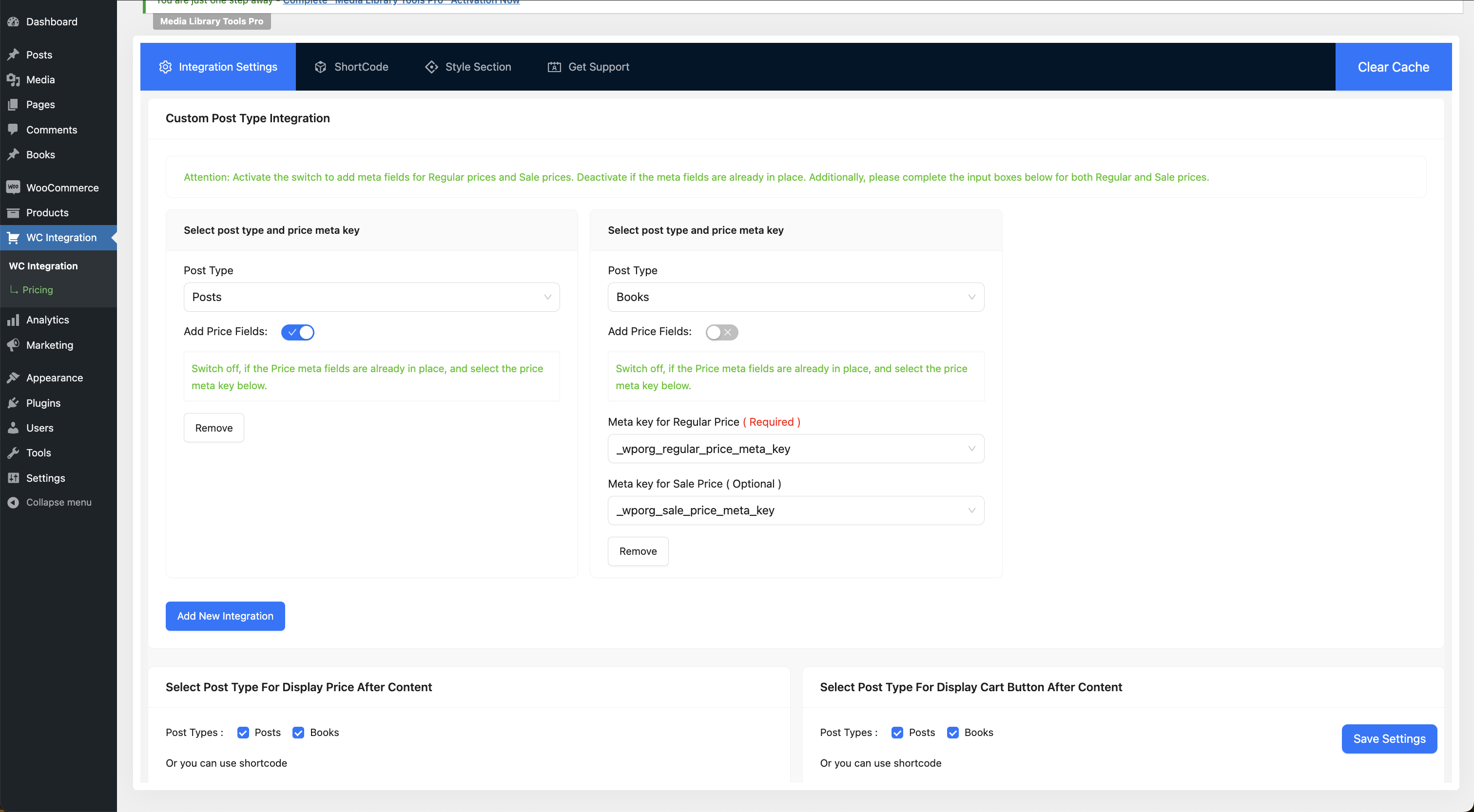 Integration Settings