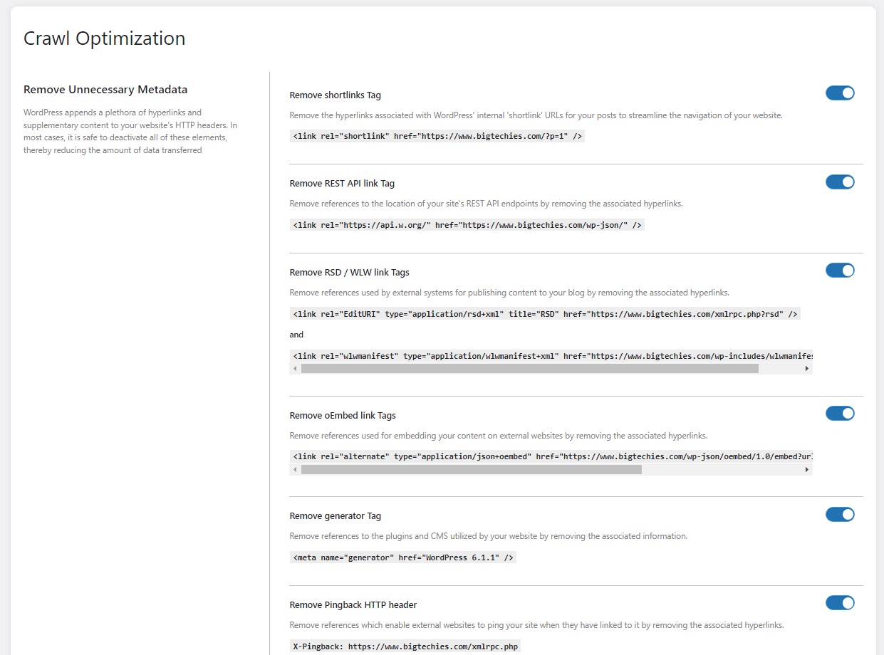 Crawl Optimization