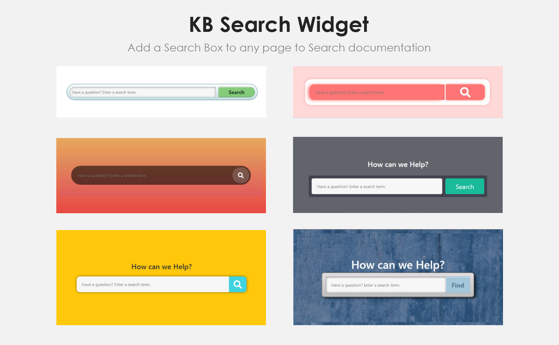 <p>KB Search widget</p>