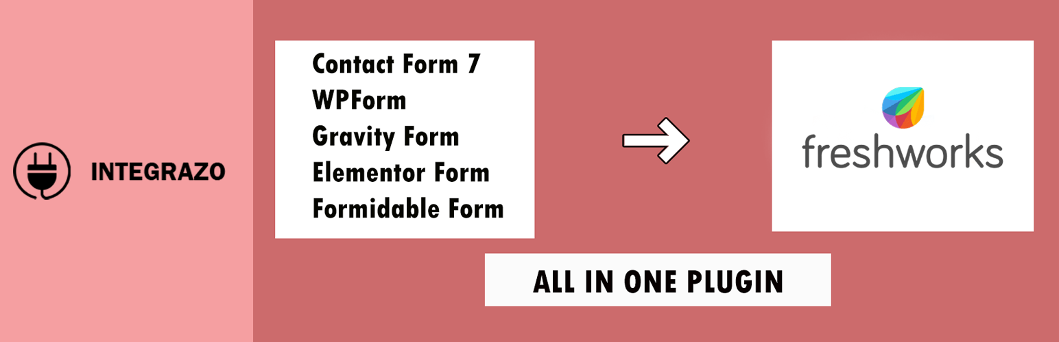 WordPress 外掛 Integration for Freshsales – Contact Form 7, WPForms, Elementor, Gravity Forms & More 的封面圖片。
